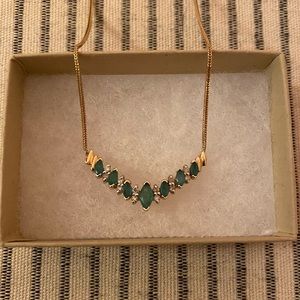 Macy’s Emerald and Diamond Necklace
